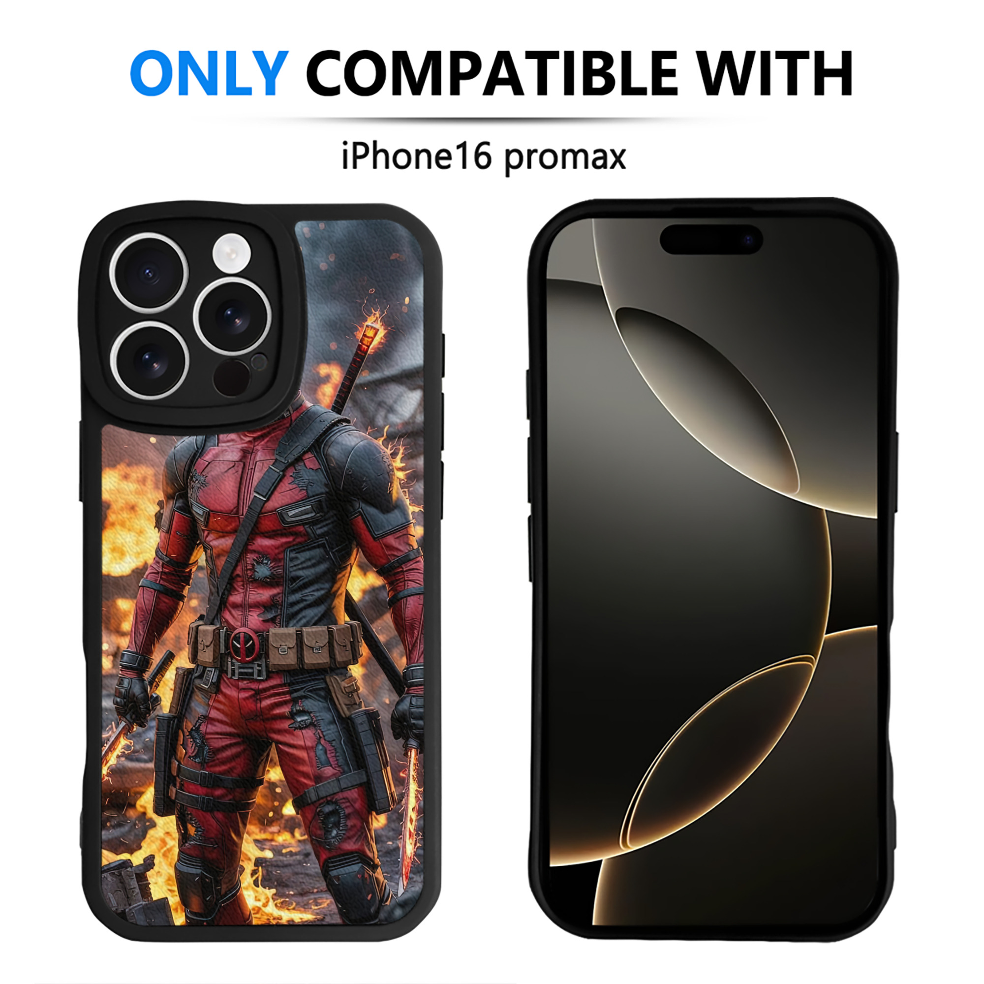 （画像用） Deadpool デッドプール 【iPhone 16シリーズ対応】シリコンスマホケース（レザー調） 材質：シリコン